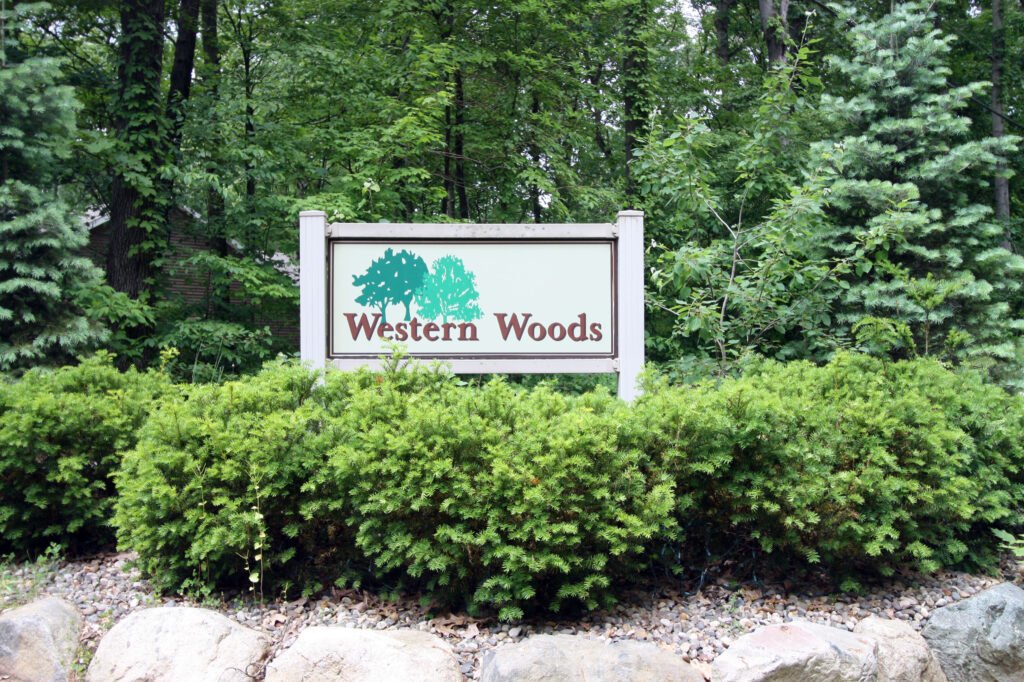 The Western Woods Neighborhood Sign