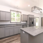 Kitchen with stainless steel appliances