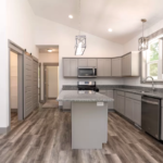 Kitchen design includes a walk-in pantry